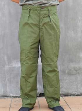 库存87式的确良夏裤军绿色女改男工作裤劳保裤户外直筒民工长裤