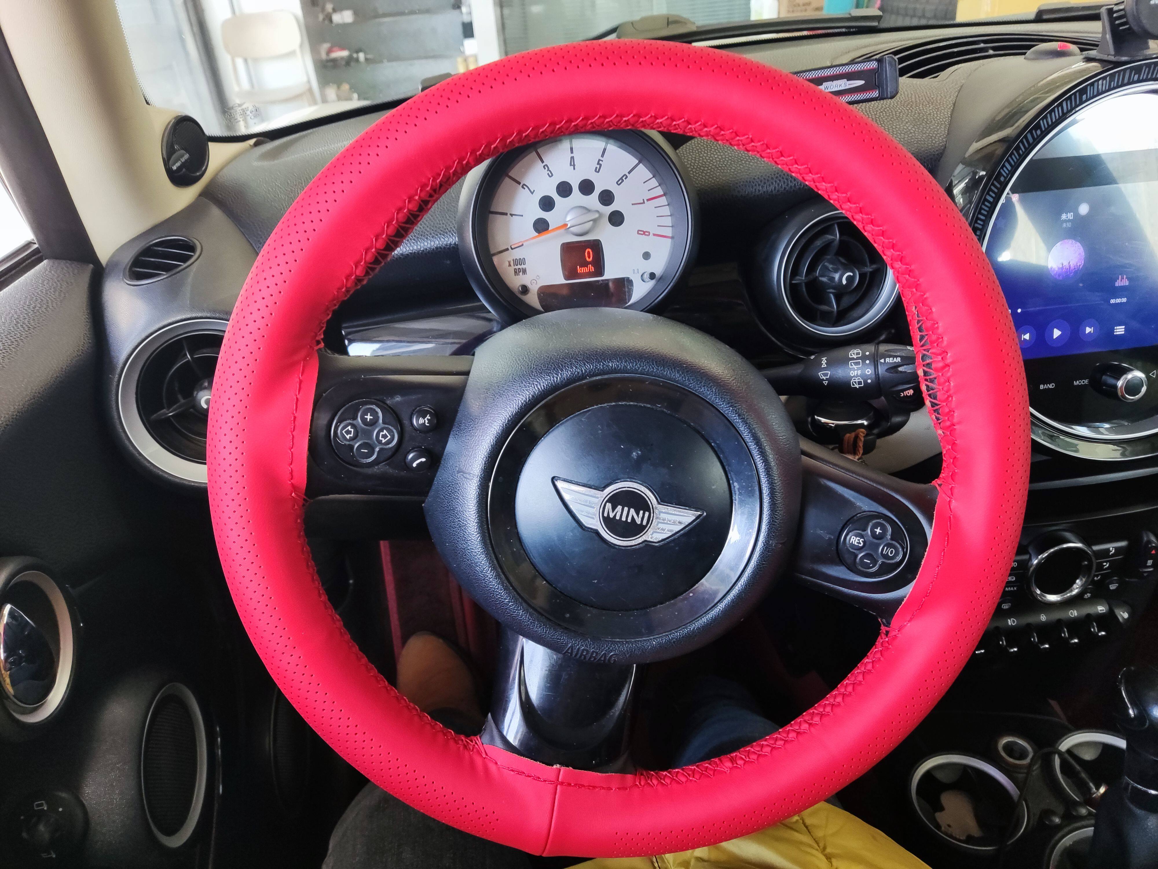 手缝把套汽车方向盘套四季通用防滑耐磨透气超薄款方向盘套