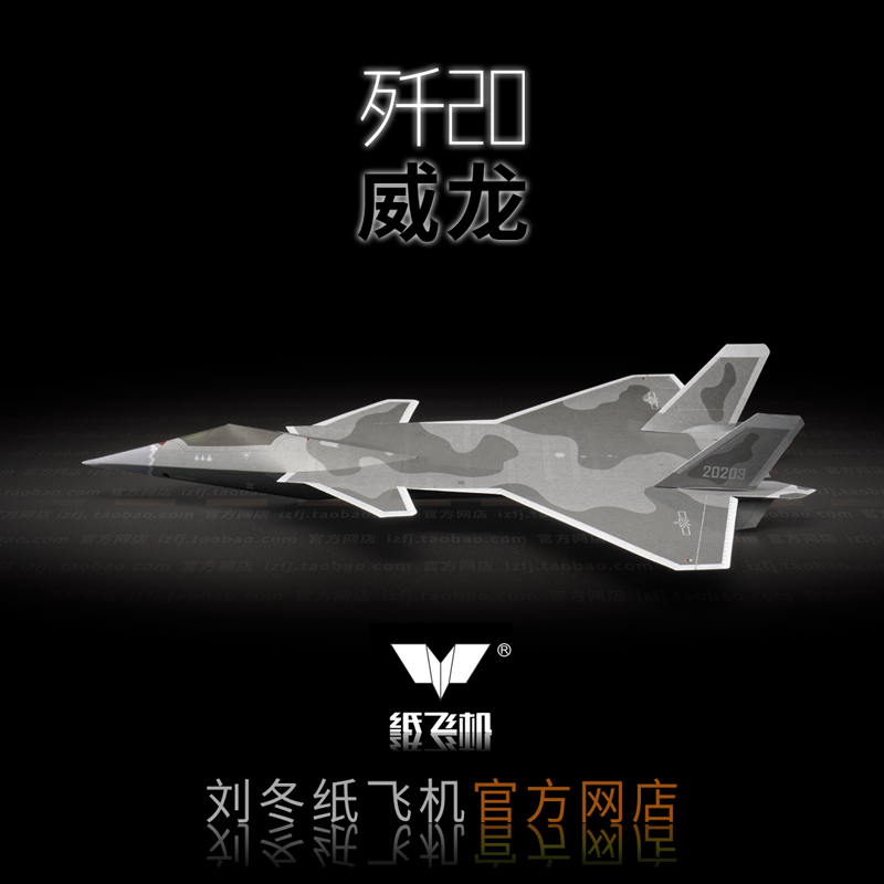 刘冬纸飞机歼j20威龙第五代隐形战斗歼击机折纸纸模竞赛2架可飞