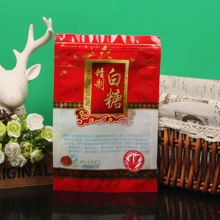 精品白糖包装袋绵纱糖塑料自封袋子500克一斤装精品白砂糖袋100个