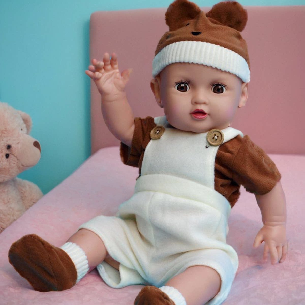 男孩女孩仿真娃娃全胶会眨眼搪胶娃娃儿童过家家洋娃娃玩具