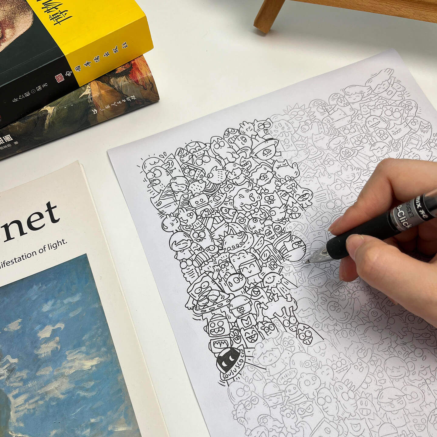 卡通线条画素材画画临摹图稿控笔练习手部康复治愈解压上班摸鱼,玩具/童车/益智/积木/模型,描红本/涂色本,淘宝优惠券,粉丝福利购,淘宝优惠卷