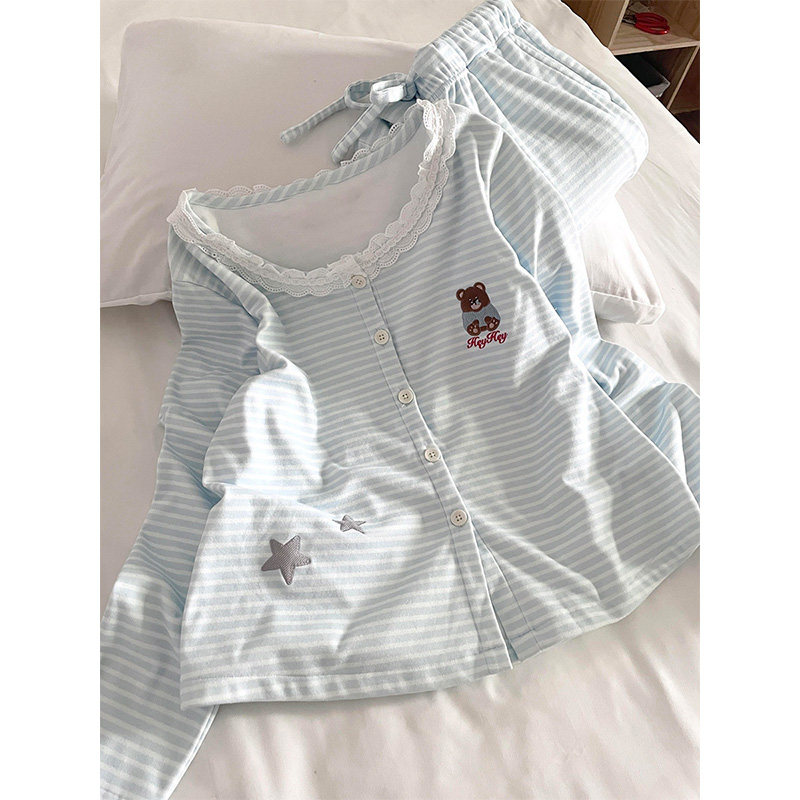 卡通可爱印花少女条纹德绒长袖睡衣女秋冬季新款保暖大码套装外穿,女士内衣/男士内衣/家居服,睡衣/家居服套装,淘宝优惠券,粉丝福利购,淘宝优惠卷