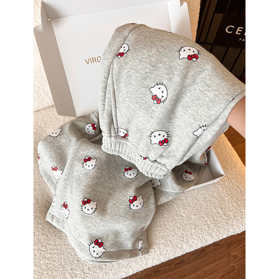 少女可爱HelloKitty德绒睡裤女