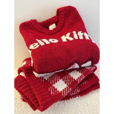 HelloKitty印花少女半边绒睡衣女