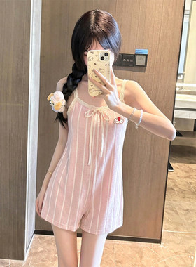 夏季凉感吊带可外穿睡衣套装