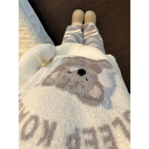 考拉印花毛绒针织睡衣女秋冬季