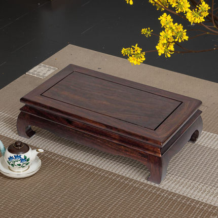 红木质佛像摆件底座奇石头花盆花瓶盆景鱼缸工艺品实木长方形托架