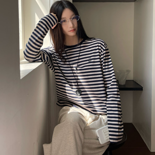 【特价】Happy Prescription 快乐药方 条纹长袖薄款T