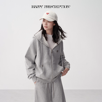 【明星同款】Happy Prescription 快乐药方 休闲拉链卫衣开衫外套