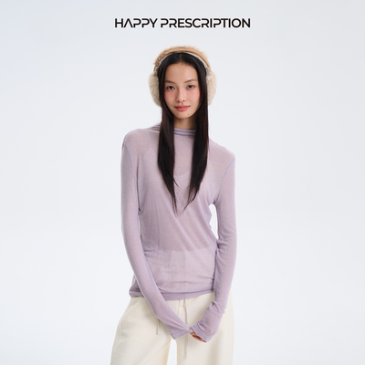【博主推荐】Happy Prescription快乐药方天丝羊毛圆领长袖打底衫