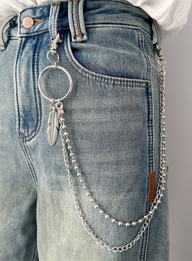 嘻哈朋克风链条腰带女装饰配裙子牛仔裤百搭潮酷个性时尚裤链子男