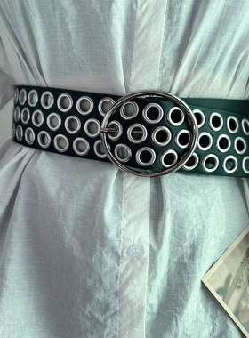 美式复古铆钉腰带女百搭个性小众重工高级感皮带配裙子装饰显瘦潮