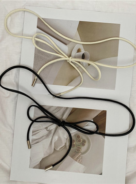 韩版潮绳子腰带女收腰毛衣连衣裙腰链百搭时尚打结女士腰封裙带细