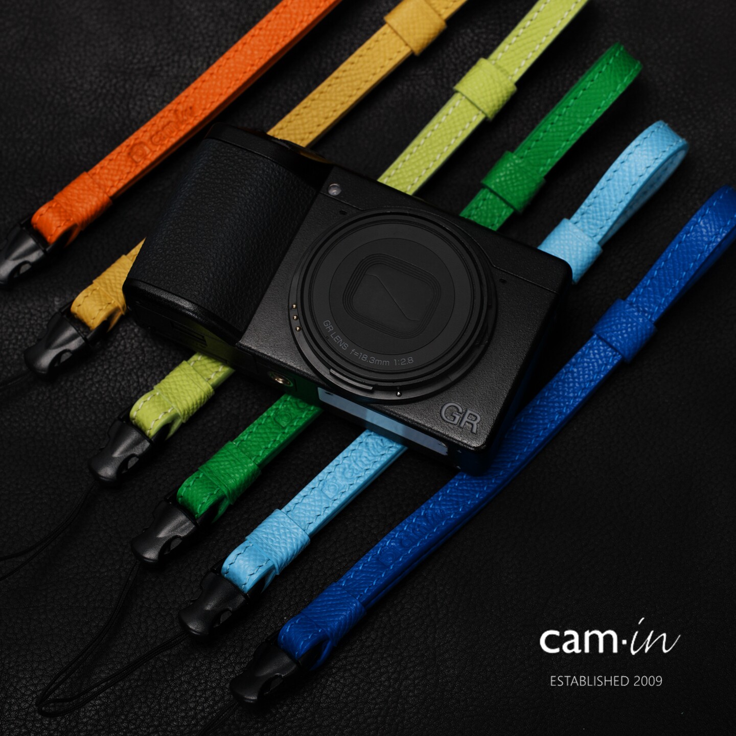 cam-in真皮手掌纹牛皮快拆式相机手腕带适用于理光GR系列索尼黑卡
