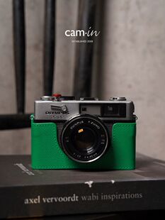 cam-in 奥林巴斯35DC相机半套皮套手工保护包真皮底座相机包