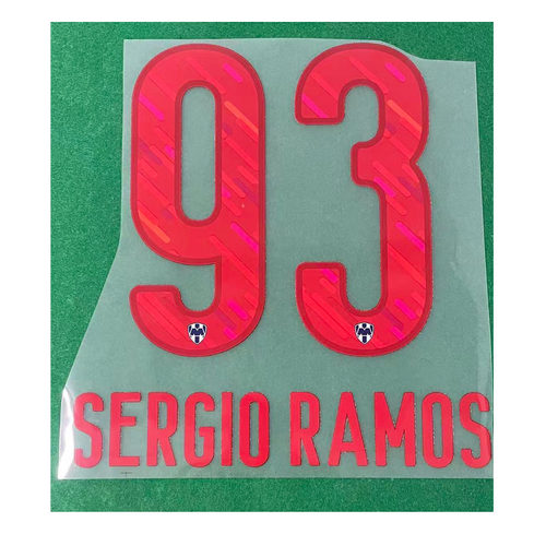 25-26蒙特雷印字93号拉莫斯#93 SERGIO RAMOS Nameset热转印印号