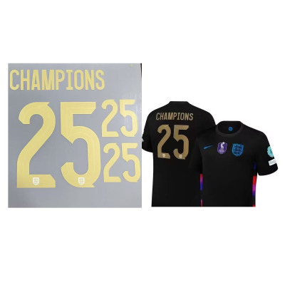 2025女足英格兰印字25冠 #25 CHAMPIONS热转印印字印号