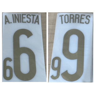 2024西班牙印字6号伊涅斯塔9号托雷斯印号热转印烫画