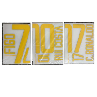 2002葡萄牙印号7号菲戈17号C罗10号鲁伊科斯塔印字热转印印号