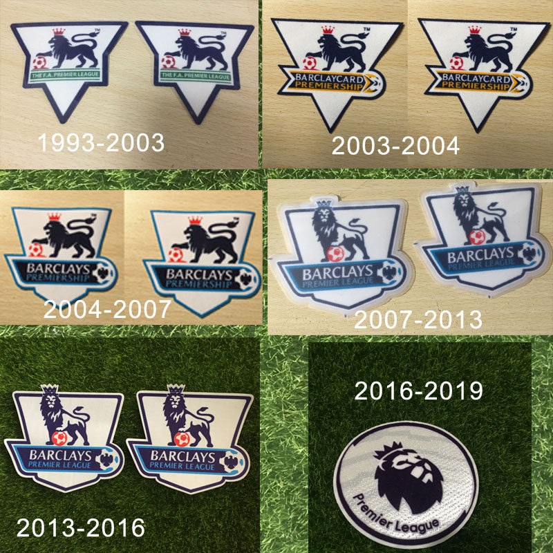 英超臂章93-2003 2003-2019赛季历届英超联赛复古植绒热转印臂章
