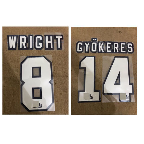 1993-1994阿仙奴球衣印字8号赖特#8 WRIGHT14号哲凯赖什植绒印字
