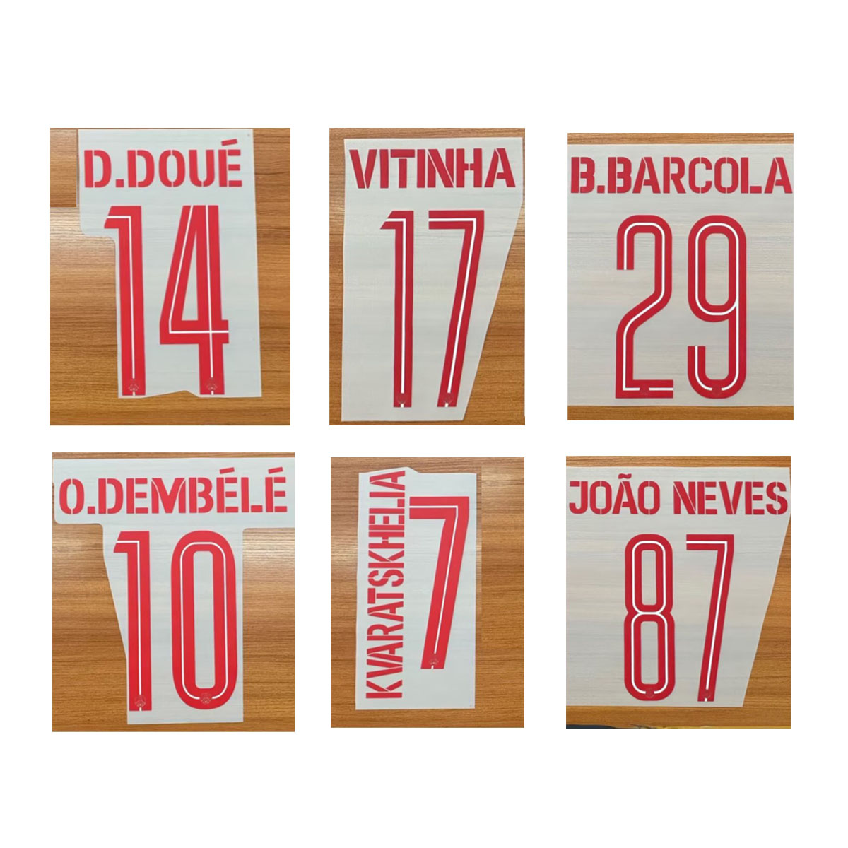 2026巴黎三客印字10号登贝莱17号维蒂尼亚14号杜埃热转印印字印号