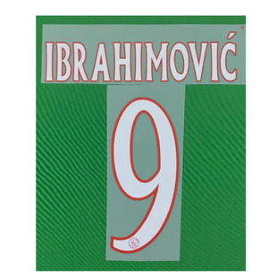 2004-2006阿贾克斯9号伊布印字印号#9 IBRAHIMOVIC Nameset