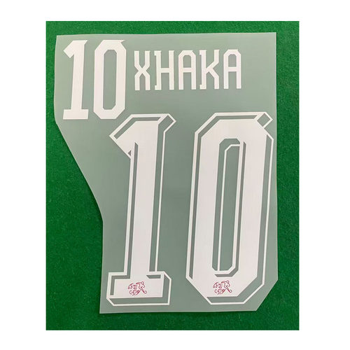 25-26瑞士印字10号扎卡印号#10 XHAKA Nameset定制热转印印号
