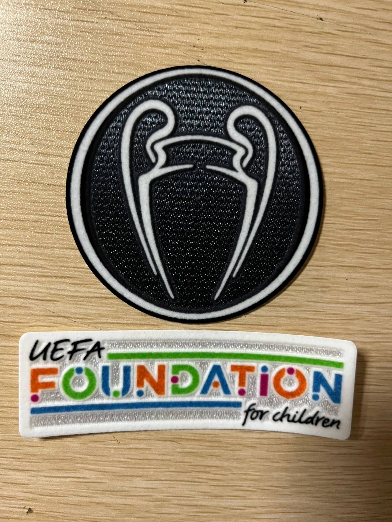 2023曼城欧冠臂章欧冠卫冕盾公平条热转印植绒臂章