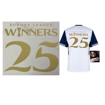 2025热刺欧联杯夺冠印号WINNERS #25 印字热转印