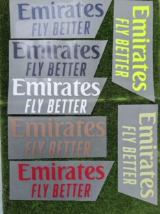 皇马阿森纳AC米兰训练服赞助Emirates FLY BETTER热转印烫画