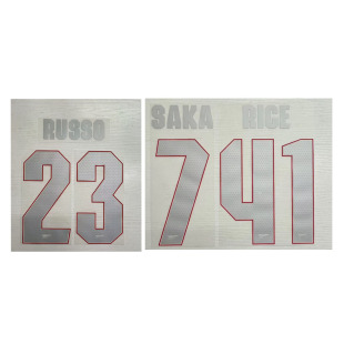 2526阿森纳客场欧冠41号赖斯印字萨卡马丁内斯哈弗茨热转印印号