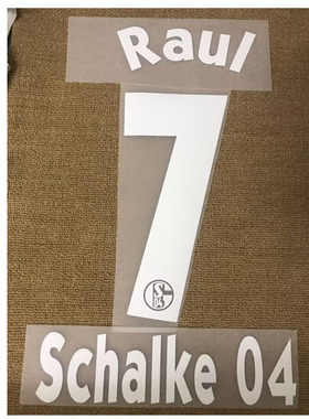 沙尔克04印字7号劳尔#7 RAUL NAMESET热转印印字印号