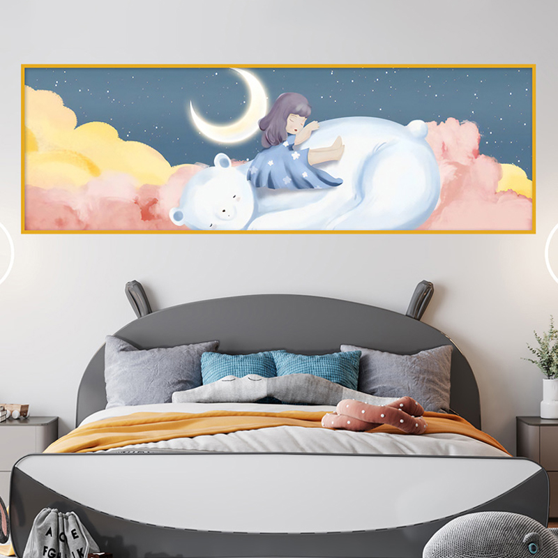 背景墙装饰画环保粘贴儿童房贴画自贴纸太空卡通床头画房间卧室墙图片