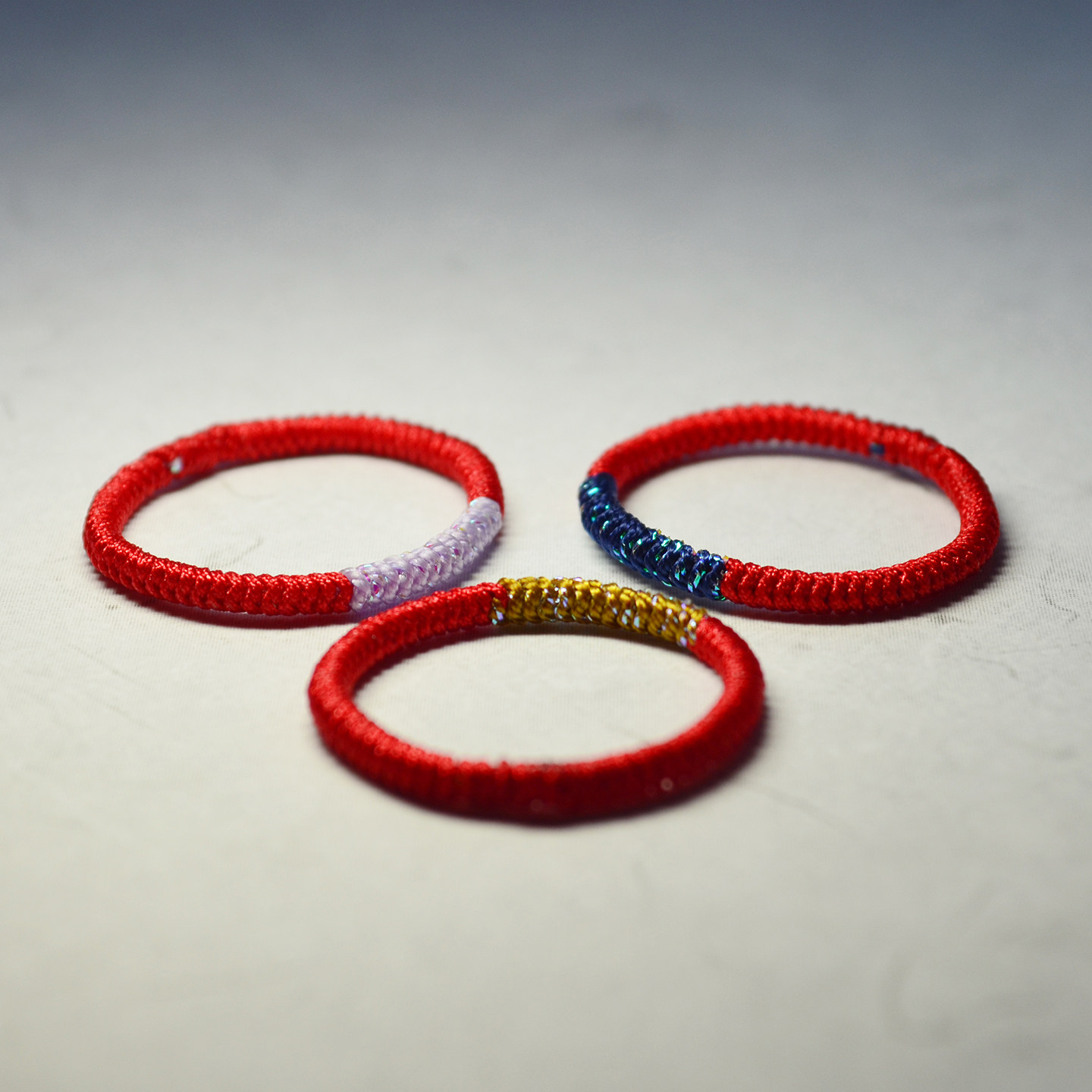 本命年细款金刚结戒指手工编织红绳星空转运指环尾戒男女情侣叠戴