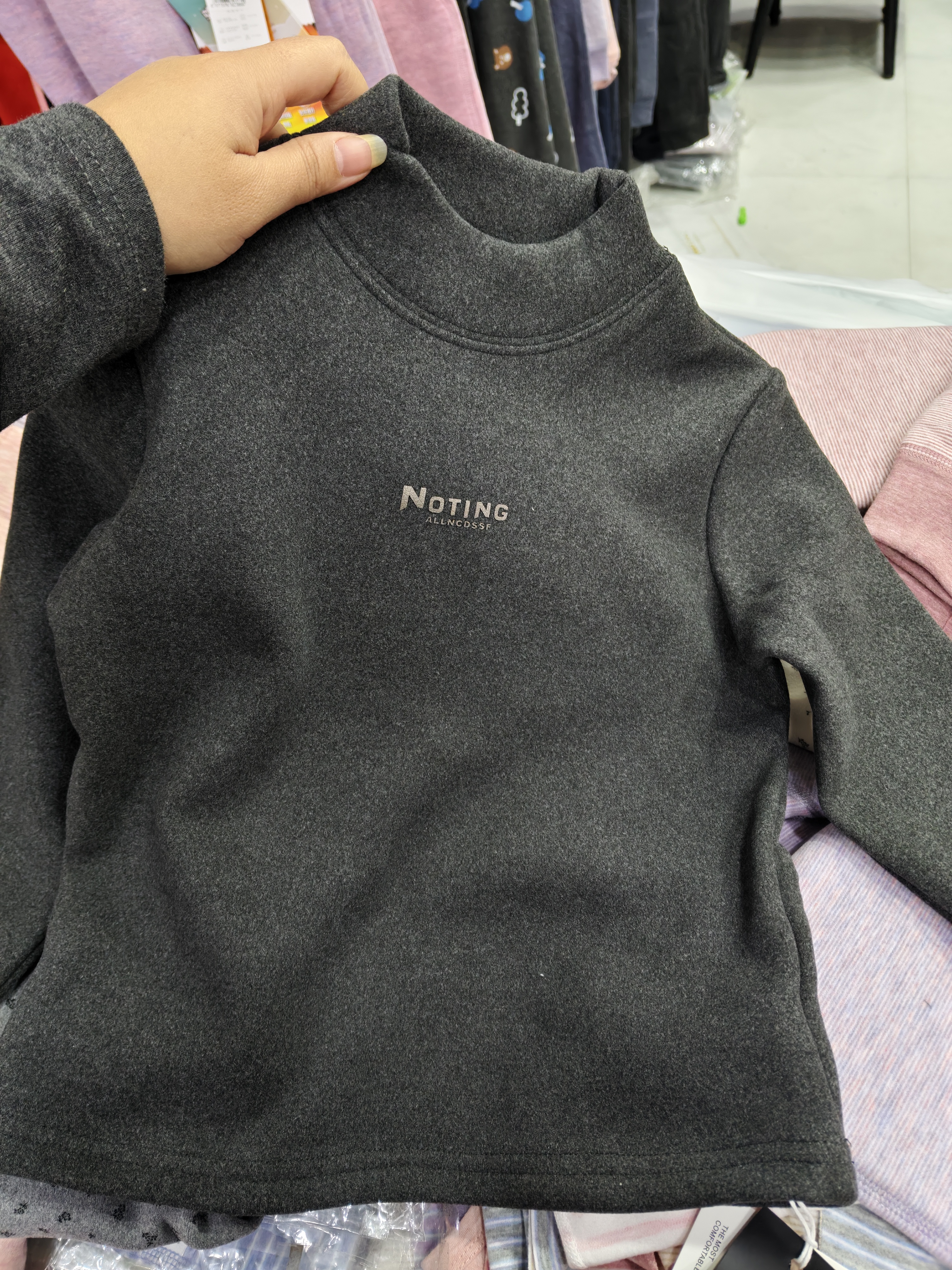 菲童小可中童蚕丝里一体绒打底衫110-150穿5-11岁