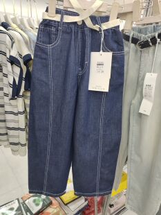 大大小小夏款24133超薄软牛仔110-150大童原色老爹裤明线