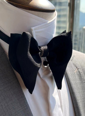 MERLIN STUDIO进口丝麻手工定制大领结煲呔时尚西欧聚会PARTY礼物