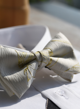 MERLIN STUDIO进口丝绣花款金香槟领结煲呔时尚西欧聚会PARTY礼物