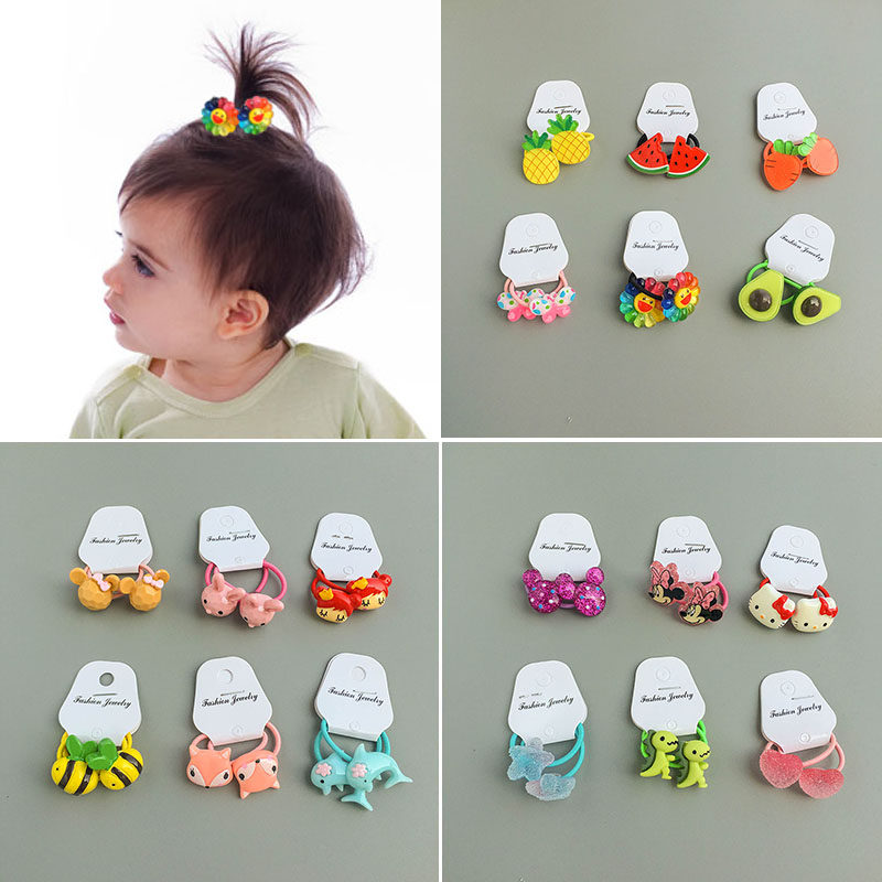 儿童发饰蝴蝶结头绳可爱发圈头饰皮筋小女孩扎头发宝宝手指小发圈