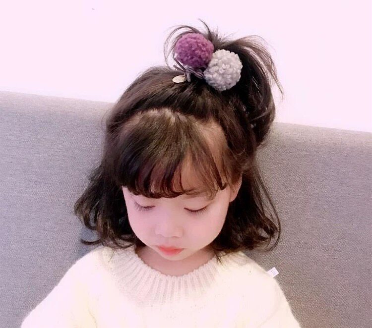 秋冬新款韩版小学生头饰毛毛球球皮筋儿童大人亲子马尾辫发绳头绳