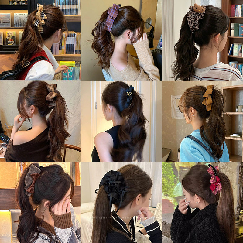 韩系蝴蝶结香蕉夹发夹女秋冬高级感精致后脑勺盘发马尾夹竖夹头饰,饰品/流行首饰/时尚饰品新,民族风发饰,淘宝优惠券,粉丝福利购,淘宝优惠卷