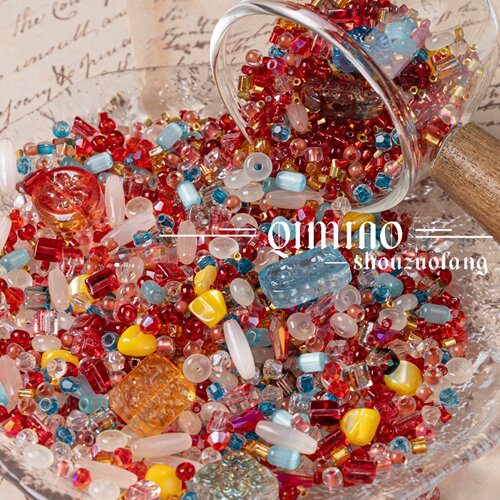 敦煌色系混装彩色玻璃米珠手工DIY串珠配件材料手链项链饰品制作