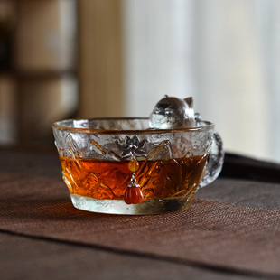 江山杯个性 手工高端琉璃萌宠主人杯朕 创意马克猫咪洗澡茶杯单杯