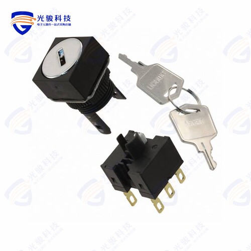 A165K-A3MR-2 《SWITCH KEYLOCK 3POS DPDT 5A 125V》