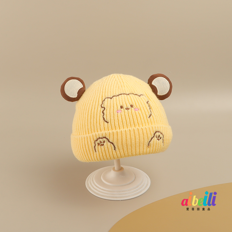 婴儿帽子冬天宝宝毛线帽护耳保暖