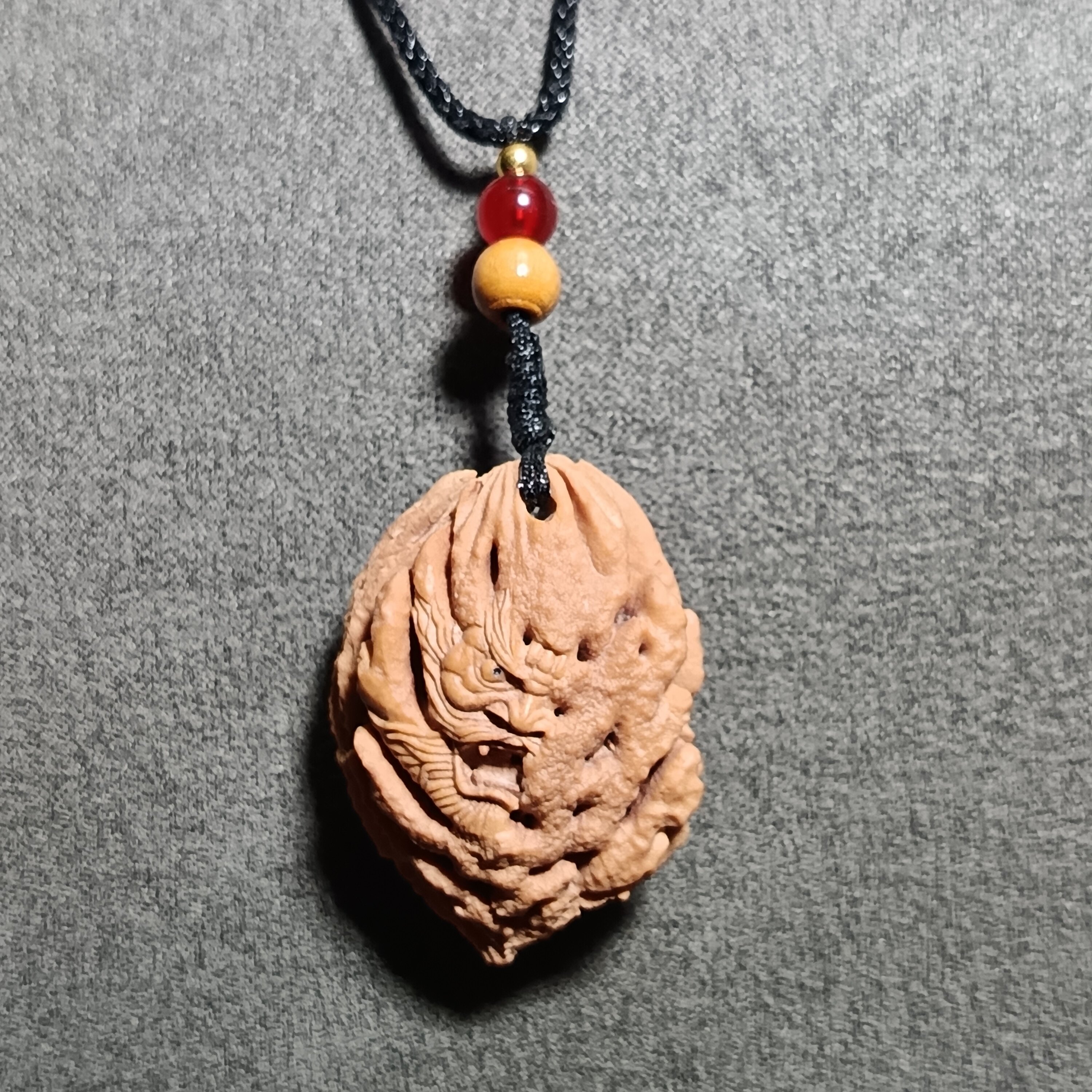 钟馗讳字单籽纯手工桃枭雕刻精品手把件配饰吊坠项链出行平安压惊