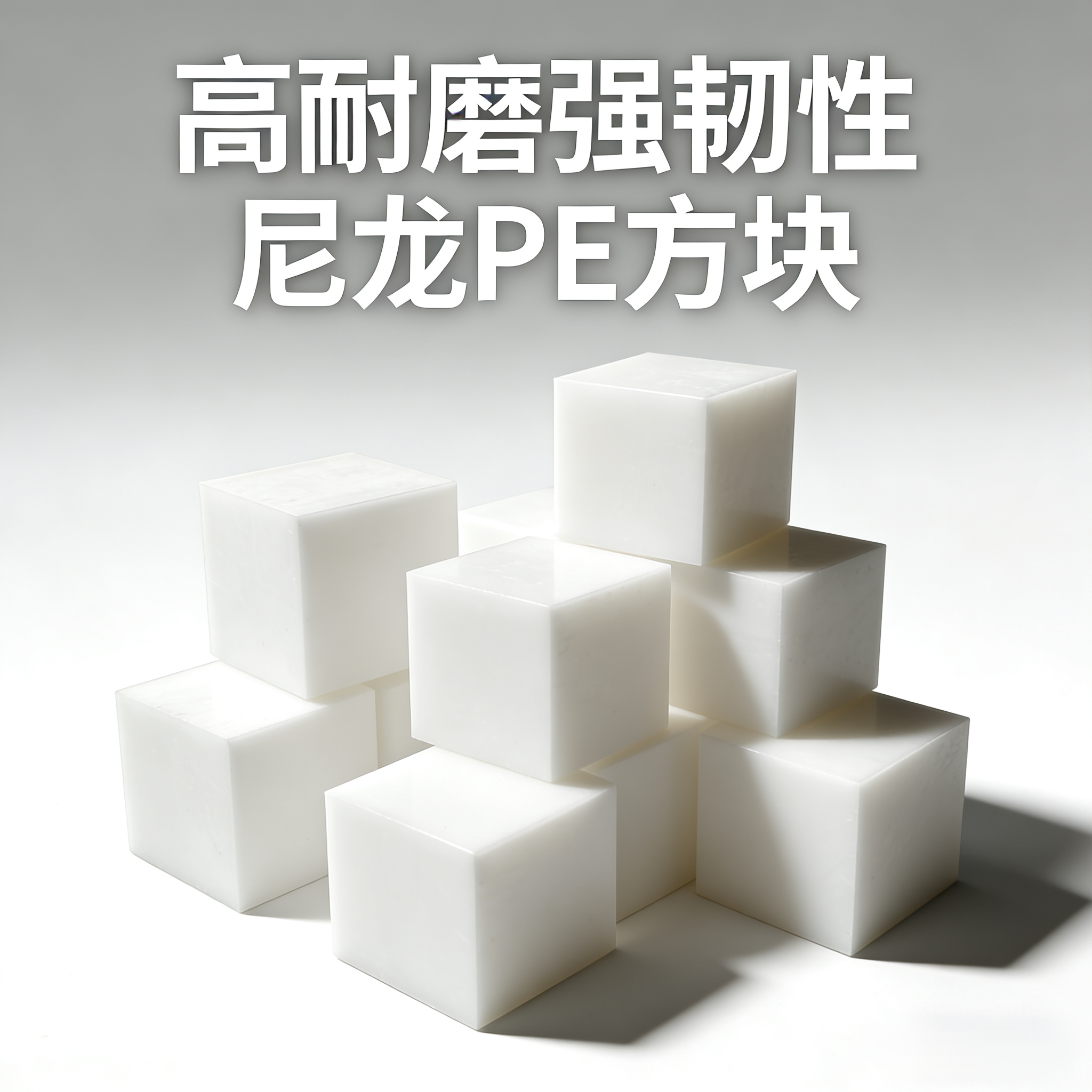 白色尼龙硬塑料方块耐磨损Pe实心加厚垫高方块30-200mm厚定制加工