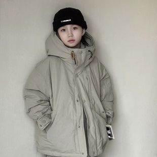 2025新款童装儿童秋冬季工装羽绒棉服加厚冬装保暖中大童纯色